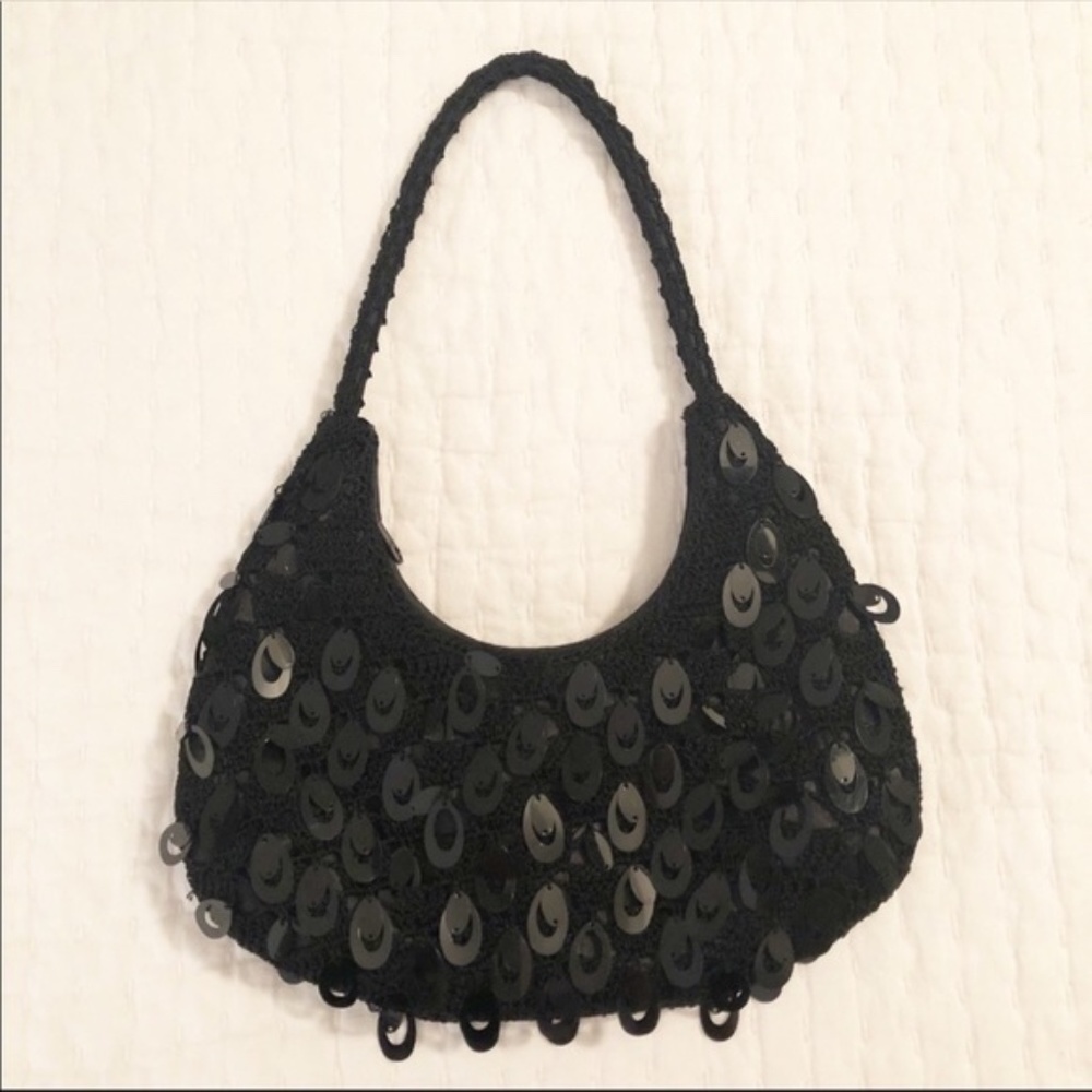 White House Black Market Black Sequined Bag